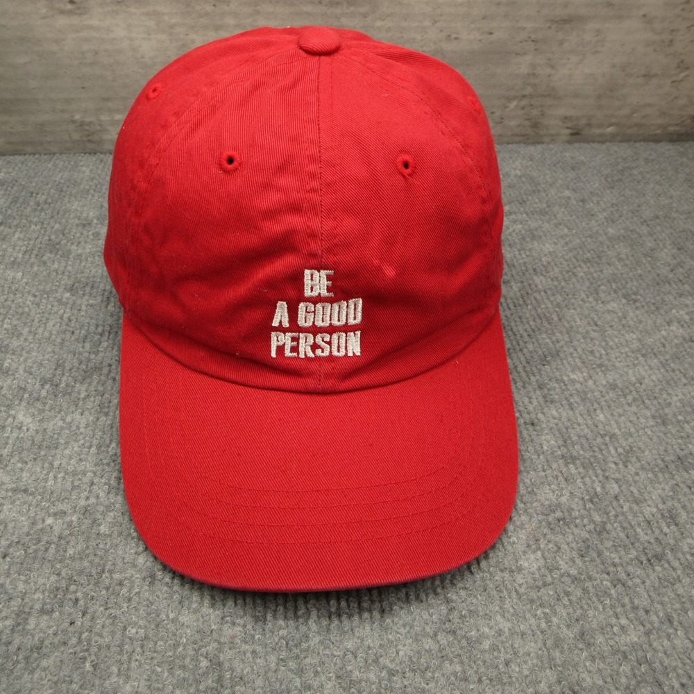 Be A Good Person Hat Cap Mens Strap Back Red Streetwear Positivity